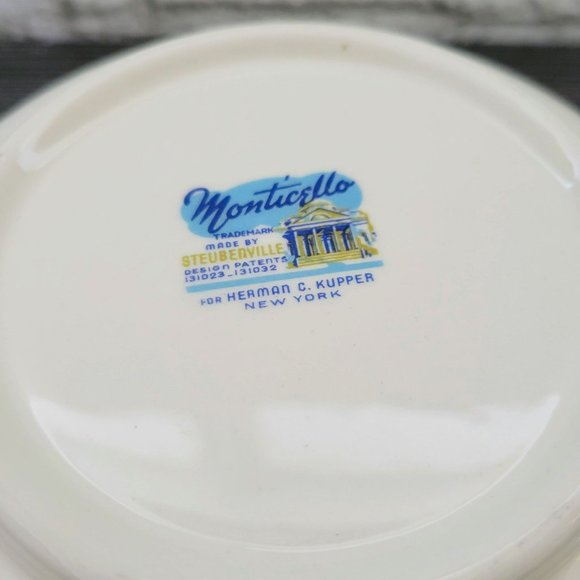 Vintage Monticello Steubenville 8 3/4" Serving Bowl, Dogwood Floral Pattern - Picture 6 of 10